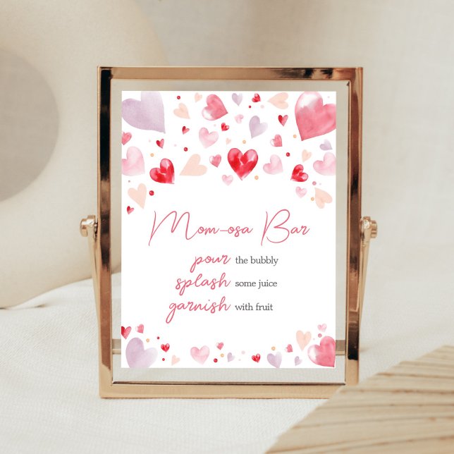 En liten älskling Valentine Mamma Osa Pub Poster (Sweetheart Baby Shower Mom Osa Bar Sign)