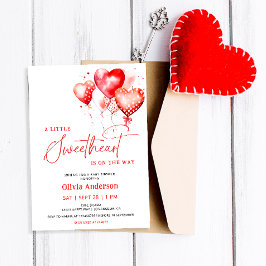 En liten älskling Valentine Modern Baby Shower Inbjudningar