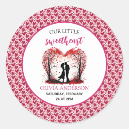 En liten älskling Valentine Runt Klistermärke