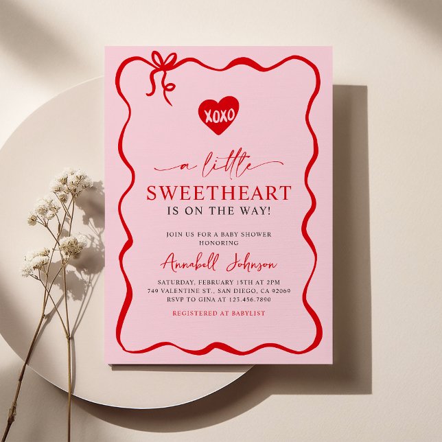 En liten älskling Valentines babyskor Inbjudningar (Skapare uppladdad)