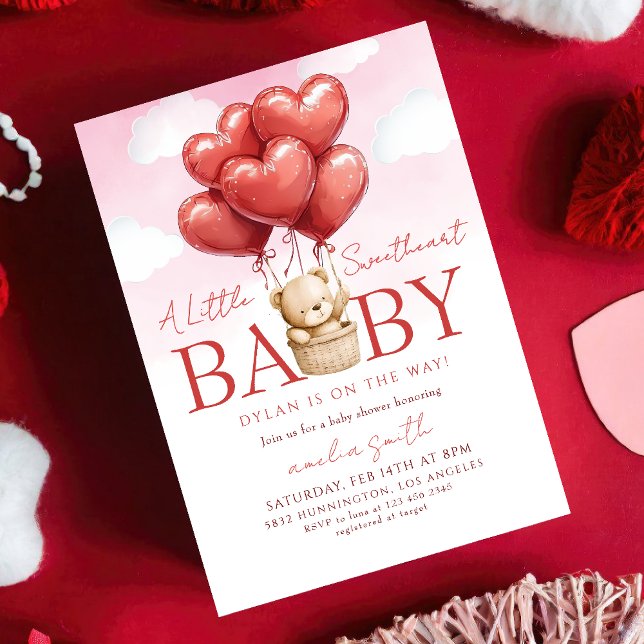 en liten älskling Valentines Bebis-barnvakt Inbjudningar (Skapare uppladdad)
