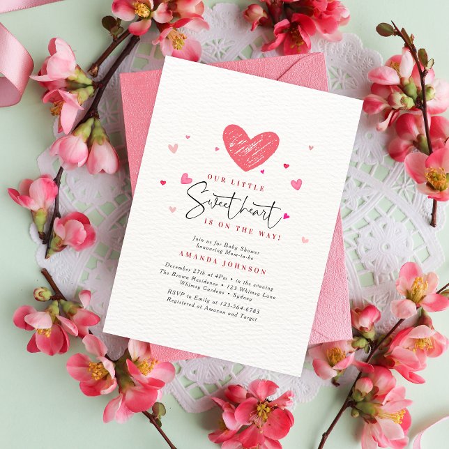 En liten älskling Valentines bebisshower  Inbjudningar (Skapare uppladdad)