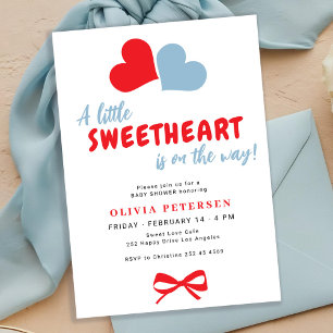 En liten älskling Valentines pojke baby shower Inbjudningar