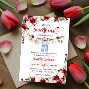 En liten älskling Valentino pojke baby shower Inbjudningar