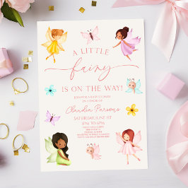 En liten älv är på väg! Baby Shower Inbjudningar