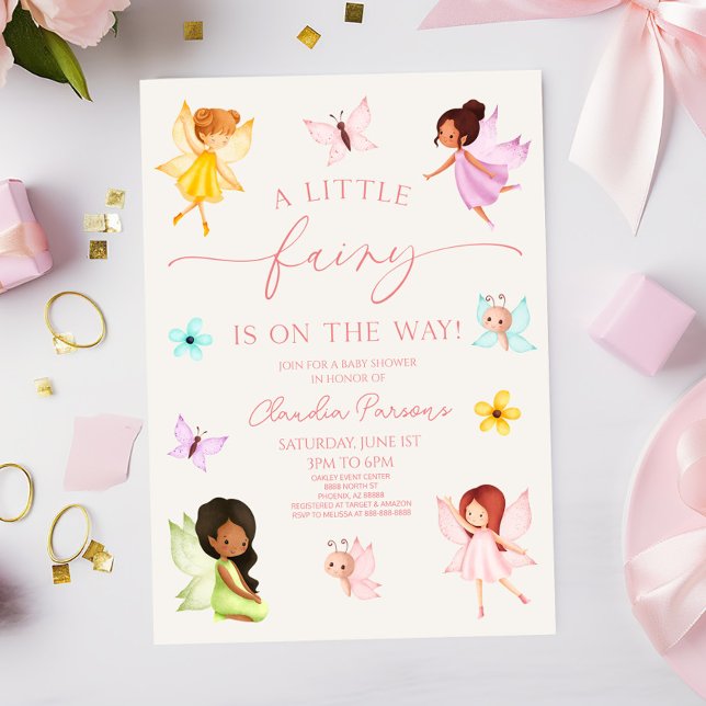 En liten älv är på väg! Baby Shower Inbjudningar (Skapare uppladdad)
