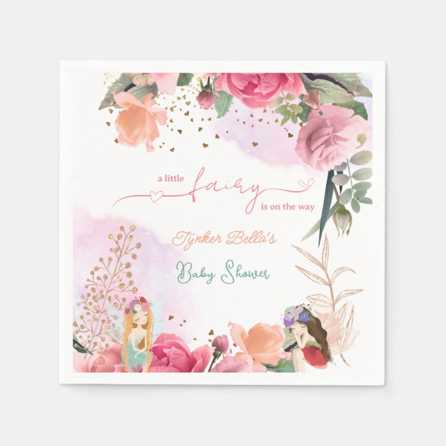 En liten älva är på väg att visa sig som en flicka pappersservett (Framsidan)