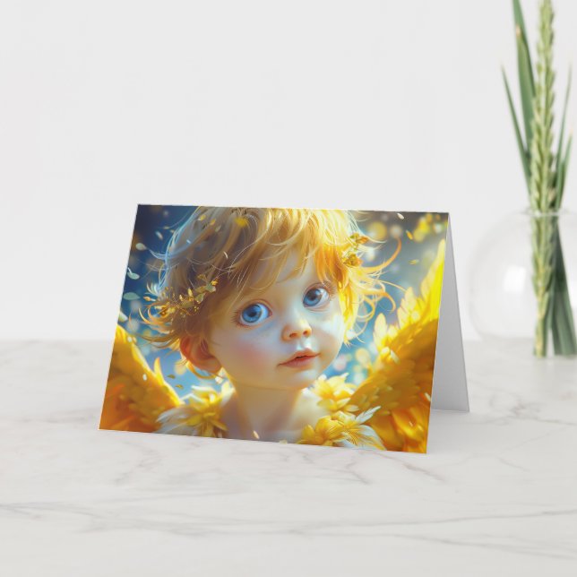 En liten angel Digital Art Tack Kort (Framsida)