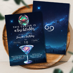 En liten aning äldre Cancer Zodiak Martini Födelse Inbjudningar