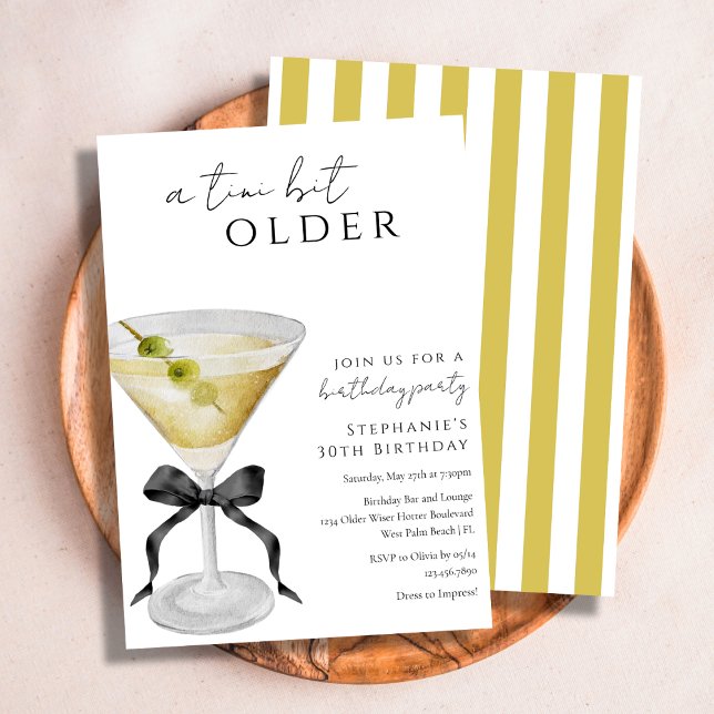 En liten aning äldre Chic Dirty Martini Födelsedag Inbjudningar (Skapare uppladdad)