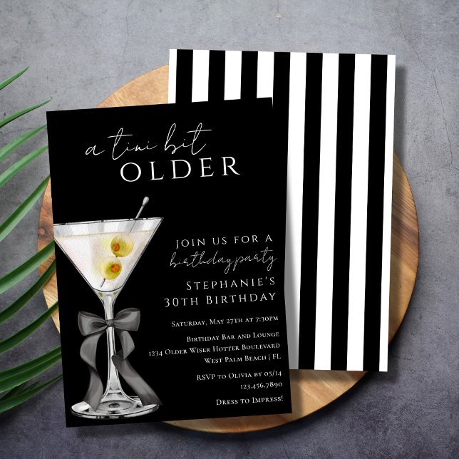 En liten aning äldre Chic Svart Dirty Martini Föde Inbjudningar (Skapare uppladdad)