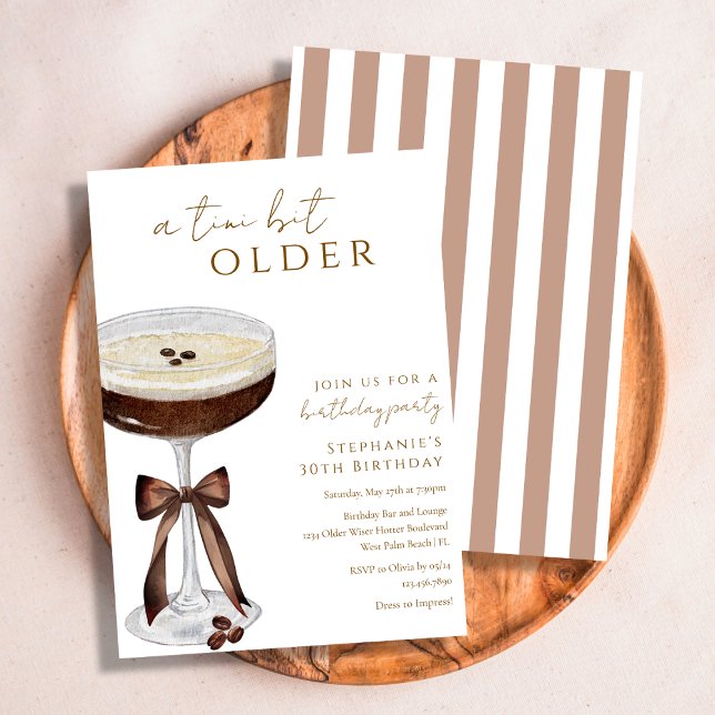 En liten aning äldre Elegant Espresso Martini Föde Inbjudningar (Skapare uppladdad)