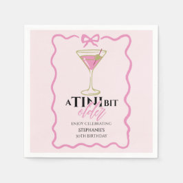 En liten aning äldre Martini Söt rosa kant Födelse Pappersservett