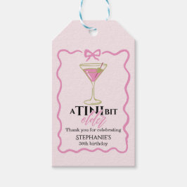 En liten aning äldre Martini Söt rosa kant Födelse Presentetikett