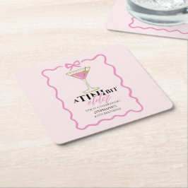 En liten aning äldre Martini Söt rosa kant Födelse Underlägg Papper Kvadrat