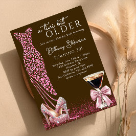 En liten aning äldre Mocha Rosa Glam Födelsedagsfe Inbjudningar