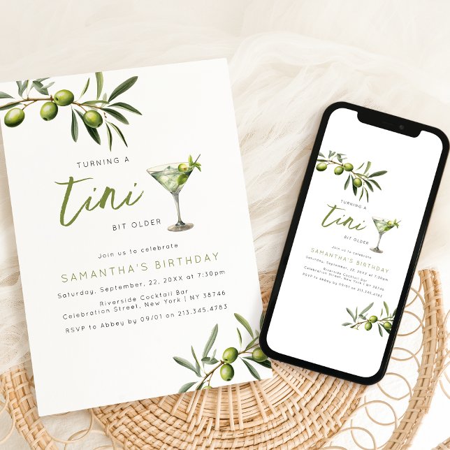 En liten aning äldre | Rolig Martini-födelsedagsfe Inbjudningar (Skapare uppladdad)