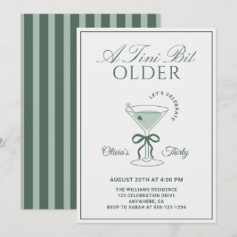 En liten aning äldre Sage 30-års Martini-födelseda Inbjudningar