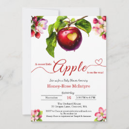 En liten äpple är på väg | Höst Baby Shower Inbjudningar