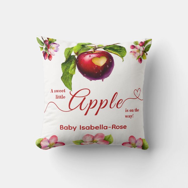 En liten äpple är på väg | Höst Baby Shower  Kudde (Framsida)