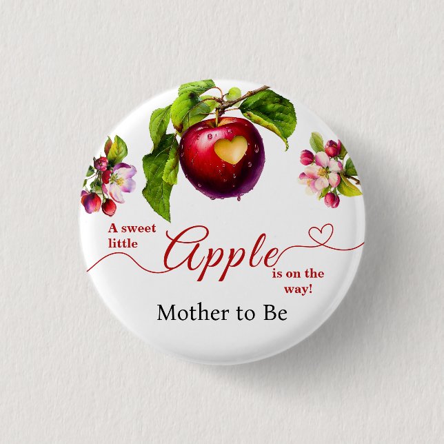 En Liten Äpple På Väg | Höst Babyfirande  Knapp (Framsida)
