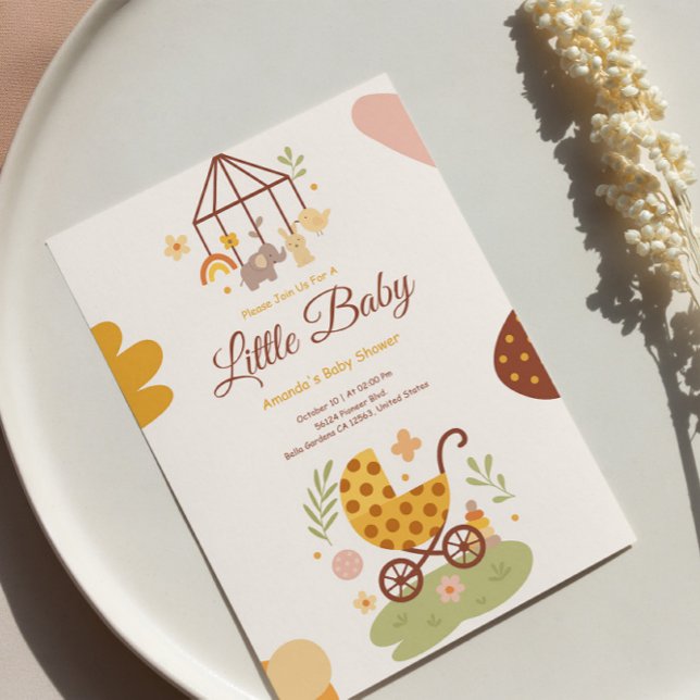 En liten Baby Hand Draw Baby Shower Inbjudningar (Skapare uppladdad)