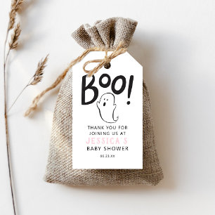 En liten babybabybabyskor för Boo-Rosa Presentetikett