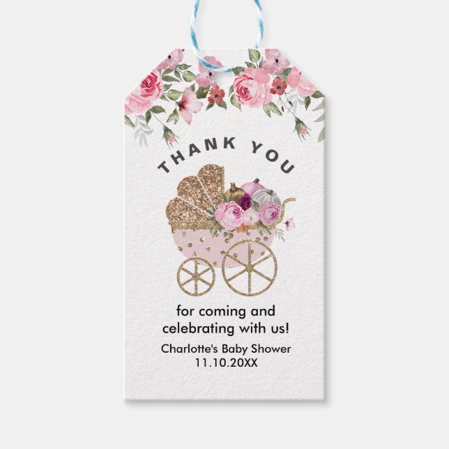 En liten babybabystövel presentetikett (Framsidan)