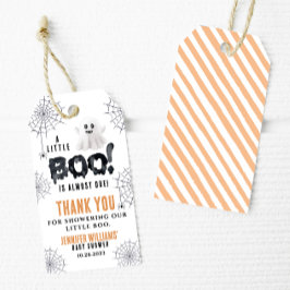 En liten babydusch Halloween tack Presentetikett