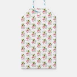 En liten babyflicka presentetikett