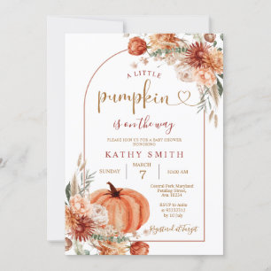 En liten babystövel för Pumpkin Boho Arch Fall Flo Inbjudningar