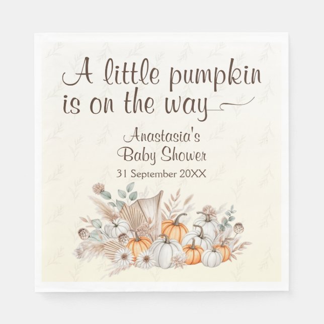 En liten babystövel för Pumpkin Boho Pappersservett (Framsidan)
