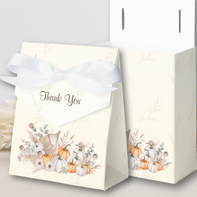 En liten babystövel för Pumpkin Boho Presentaskar (A Little Pumpkin Is On The Way Baby Shower Favor Box)