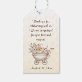 En liten babystövel för Pumpkin Boho Presentetikett
