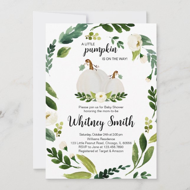 En liten babystövel inbjudningar (Framsida)