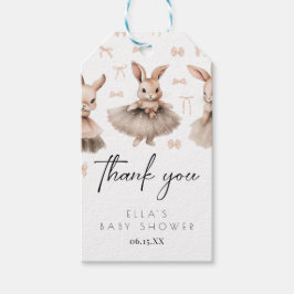 En liten babystövel presentetikett