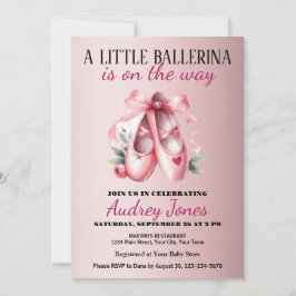 En liten ballerina är på väg Baby Shower Inbjudningar