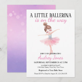 En liten ballerina är på väg Baby Shower Inbjudningar