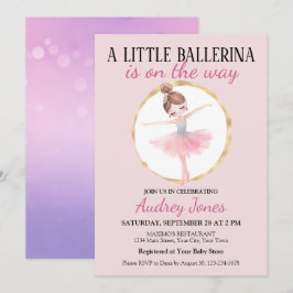 En liten ballerina är på väg Baby Shower Inbjudningar