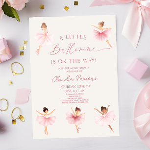 En liten Ballerina är på väg! Baby Shower Inbjudningar