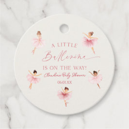 En liten Ballerina Rosa Ballet Baby Shower Gåvor Etiketter