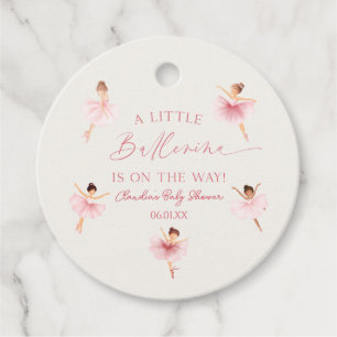 En liten Ballerina Rosa Ballet Baby Shower Gåvor Etiketter