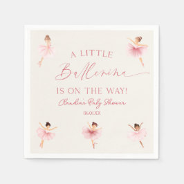 En liten Ballerina Rosa Ballet Baby Shower Pappersservett