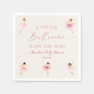 En liten Ballerina Rosa Ballet Baby Shower Pappersservett