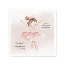 En liten Ballerina Watercolor Girl Baby Shower