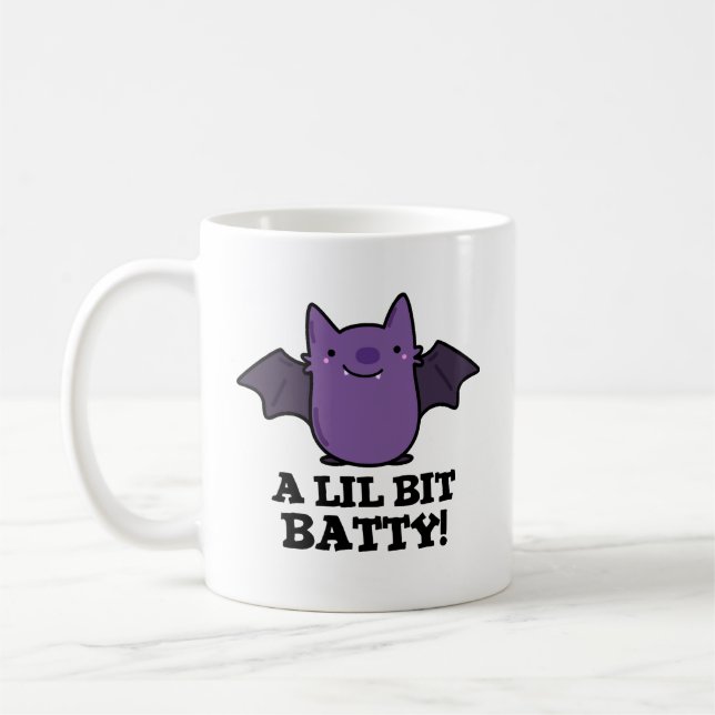 En liten batty Funny Baby Fladdermus Pun Kaffemugg (Vänster)