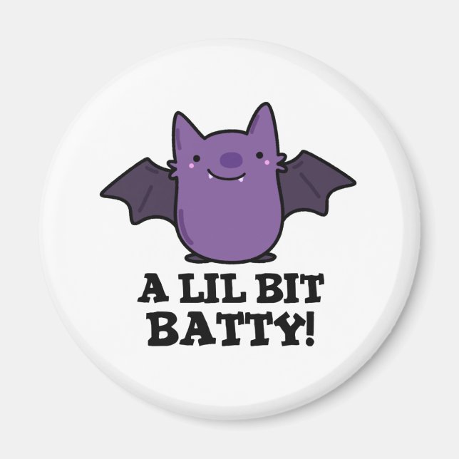 En liten batty Funny Baby Fladdermus Pun Magnet (Framsidan)