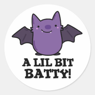 En liten batty Funny Baby Fladdermus Pun Runt Klistermärke