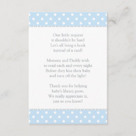En liten begäran Blue Baby Shower Bok Tilläggskort
