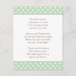 En liten begäran | Bok i Mint Grönt Baby Shower Tilläggskort